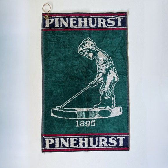 Sir Christopher Hatton Other - Vintage Pinehurst Golf Towel 1895 Golfer Graphic Hanging Towel Made in Belgium